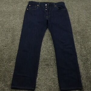 Levis jean mens 38X31.5  Straight Fit Button Fly Dark Wash‎ Denim vintage y2k